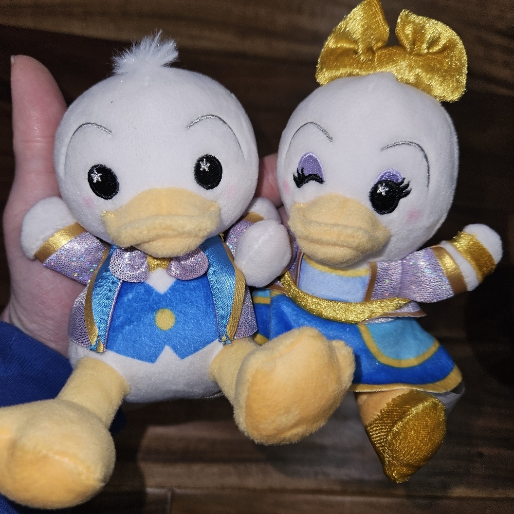 Wishables Donald Duck & Daisy Duck Disney Park Stuffed Animal Plush 50th Anniv.